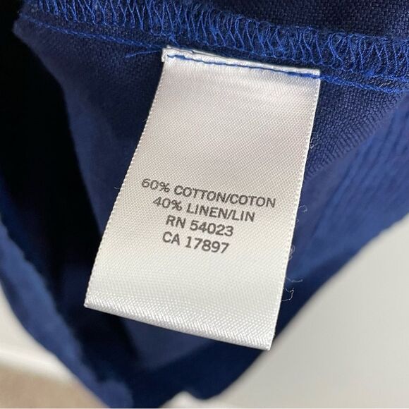 Banana Republic Blue Utility Shirtdress Size 0 Linen Blend Tie Belt Mini Dress - Picture 7 of 9